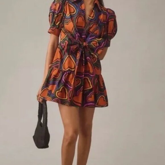 Closet clean out…🌈 FARM Rio Bow-Front Mini Dress | Anthropologie | Size Medium - Picture 3 of 6